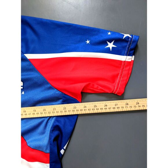 Men's Cannondale Cycling Pullover Zip Jersey Shirt XL Red White Blue USA Flag - Picture 4 of 7